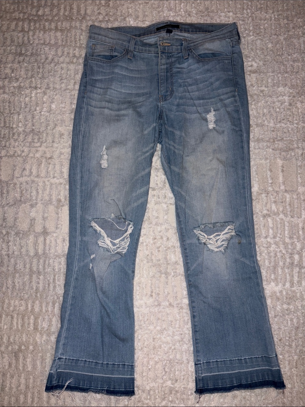 Flying Monkey Light Blue Distressed Wide-Leg Jeans